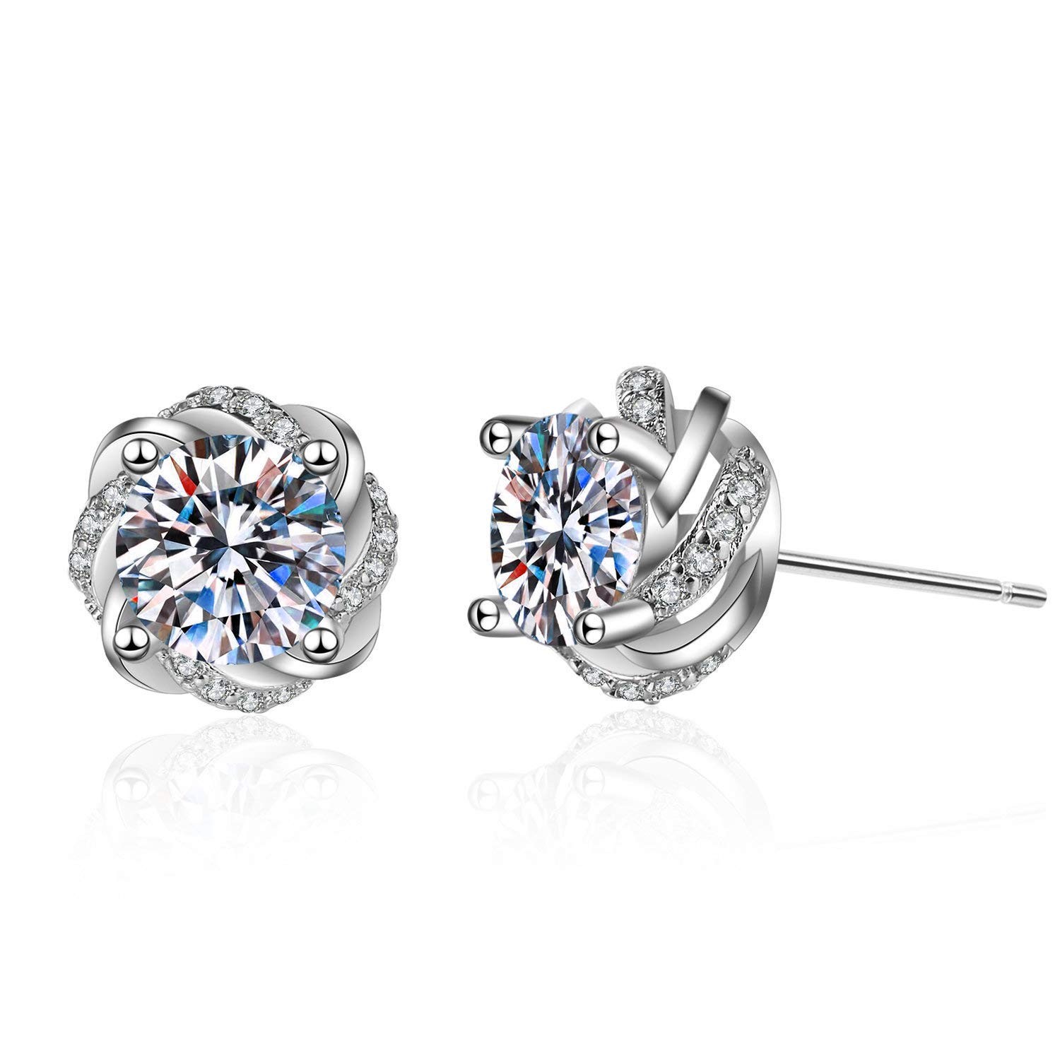 Women’s Simple Fashion Studs Earrings Platinum Plated Hypoallergenic Earrin – 02
