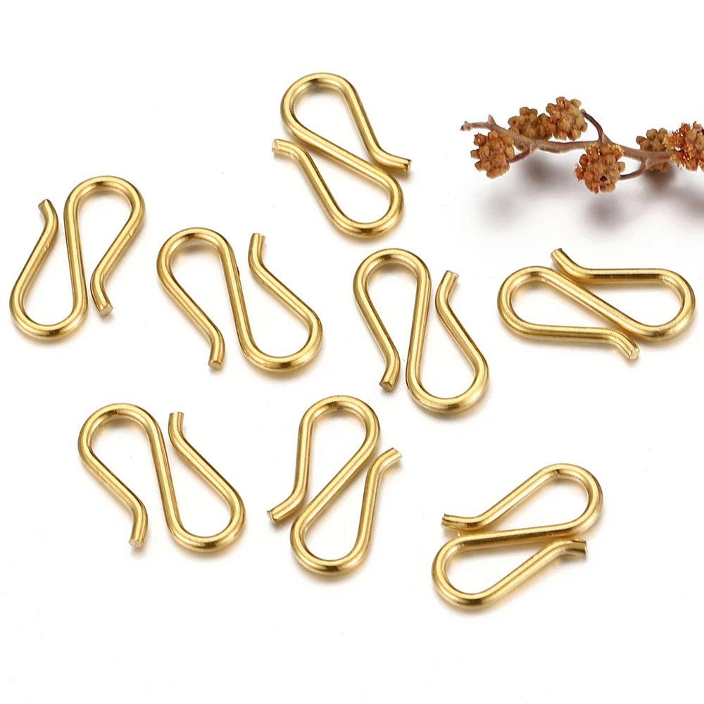 20pcs Stainless Steel Gold S Shape Clasps DIY Necklace Bracelet Hook Connectors