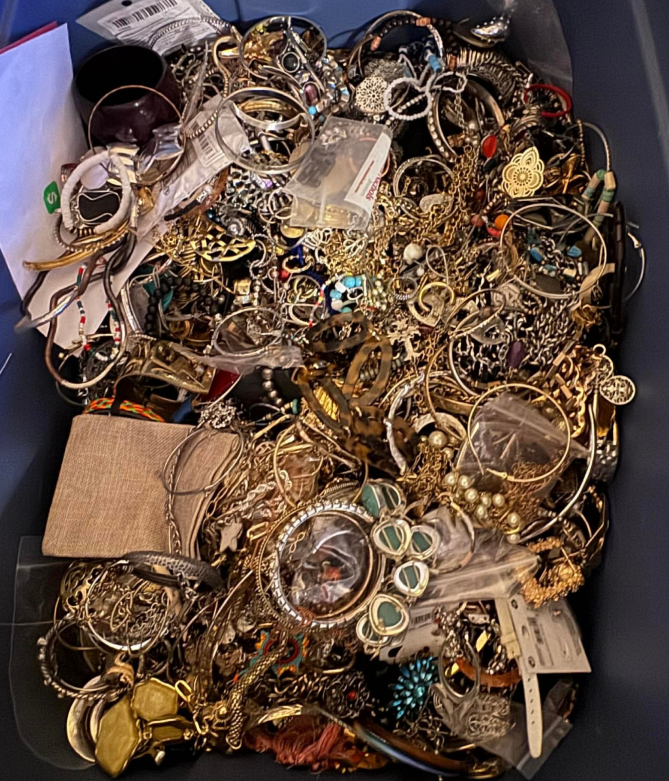 1 lb+ Lot Vintage to Now Costume JUNK Jewelry SCRAP Bead Crafting Parts Supplies