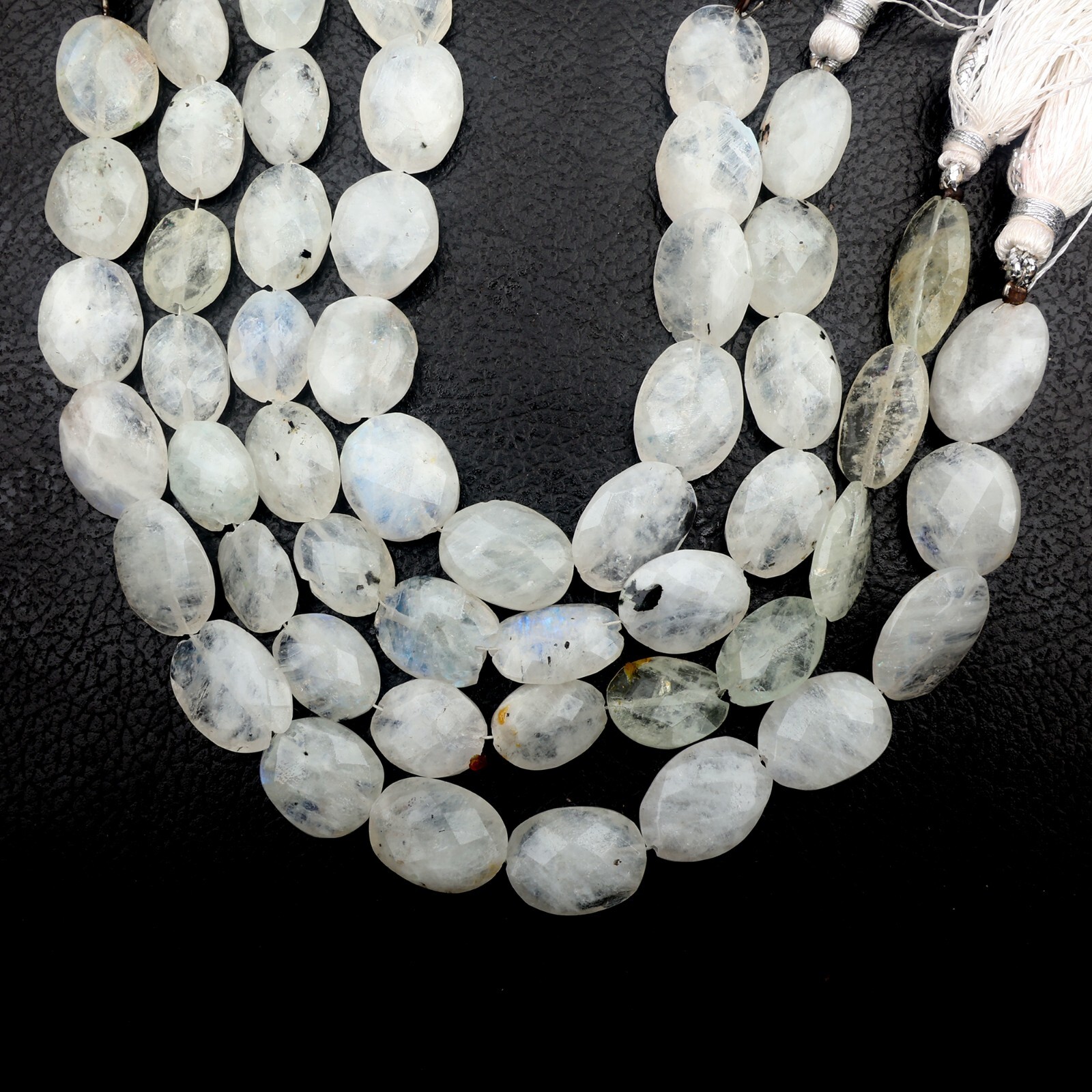 Natural Moonstone Beads 8 Inch Strand 10X13-11X15 MM Beads Faceted Oval Beads