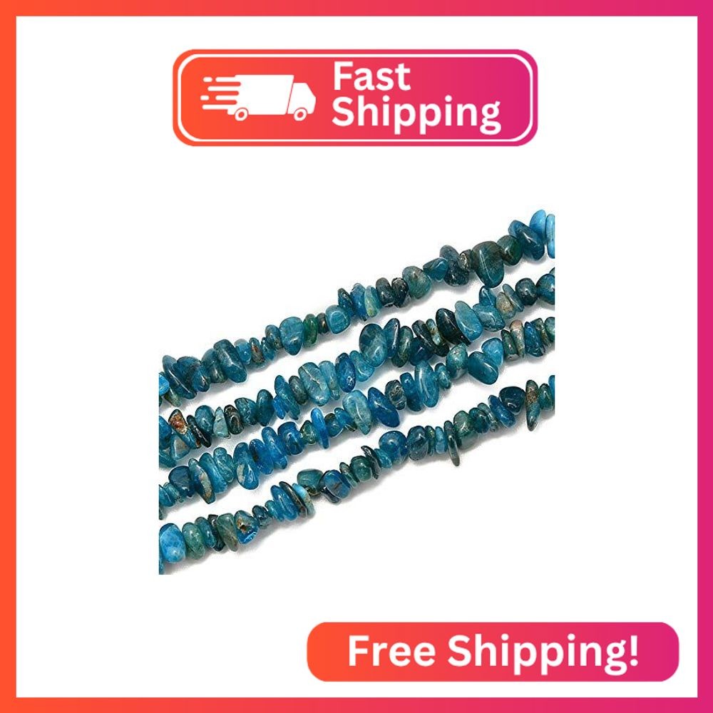 jodaying 3-5mm Natural Blue Apatite Gemstone Chips Loose Beads Semi Precious for