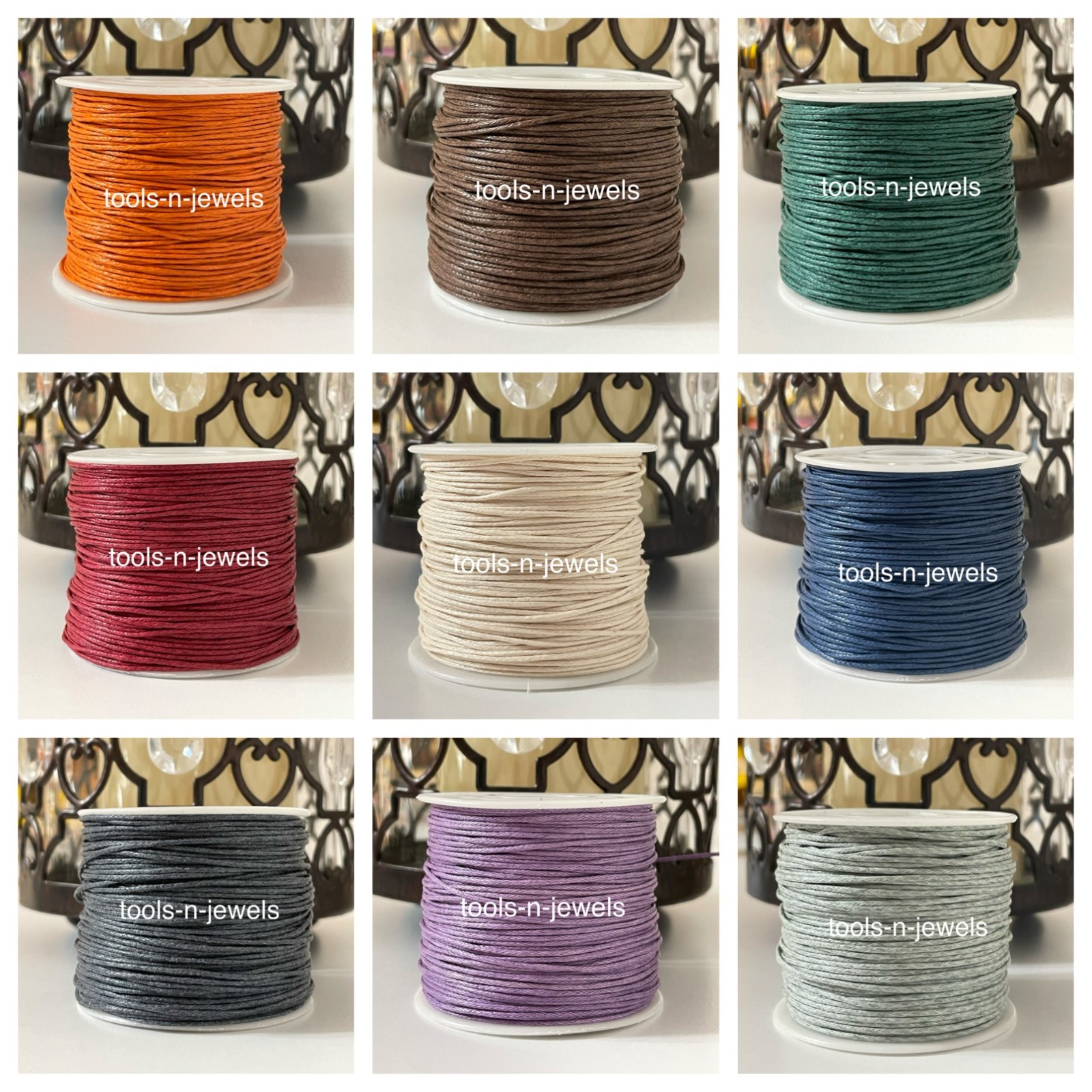 1mm Waxed Cotton Cord 70 Yards DIY Jewelry Friendship Bracelet Macrame Colors