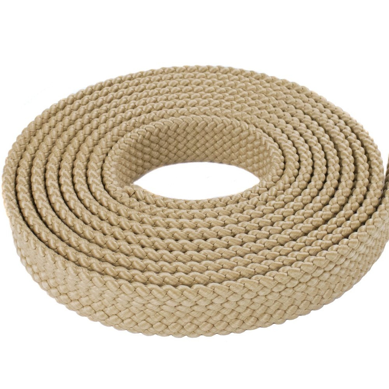 Tan, 25 Feet, 1 Inch PolyPro Rope – Flat Hollow Braid Tan