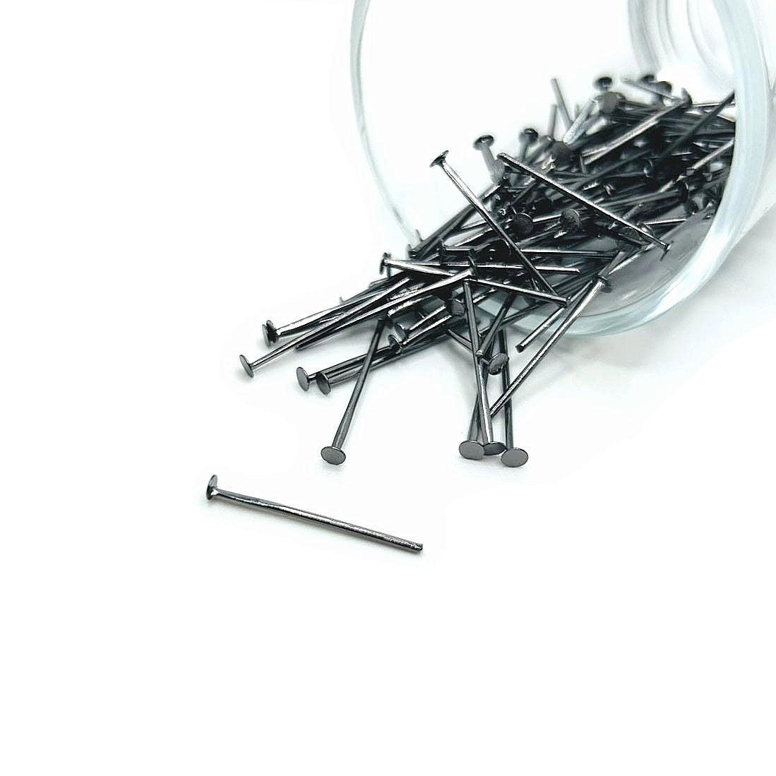 20mm, 20g, Gunmetal Gray Head Pins – US Seller