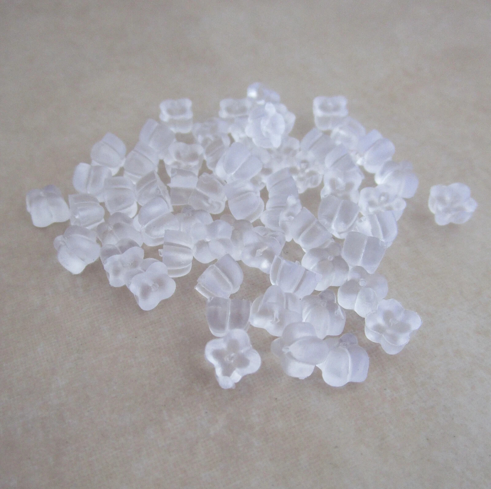 NEW 20X silicone flower 5mm earring backs for earwires and studs