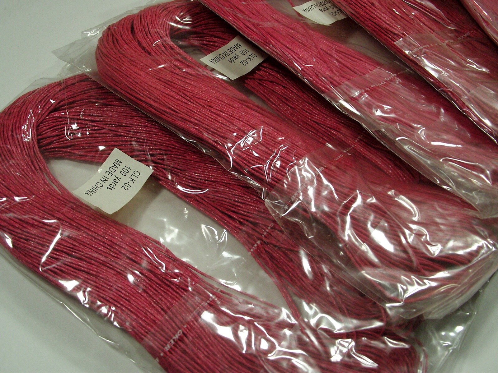 500 Yards Dark Pink China Cotton Wax Beading Cord (1MM) Wholesale Bulk (CLK-02)