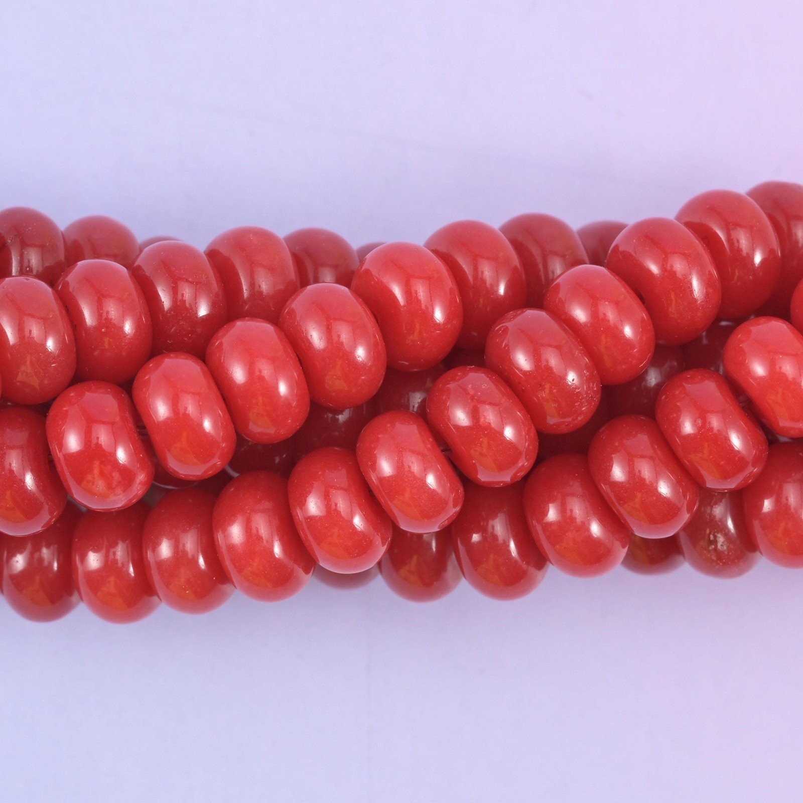 Red Dyed Jade Smooth Rondelle Beads Jewelry Making Size 5x8mm 15″ Strand