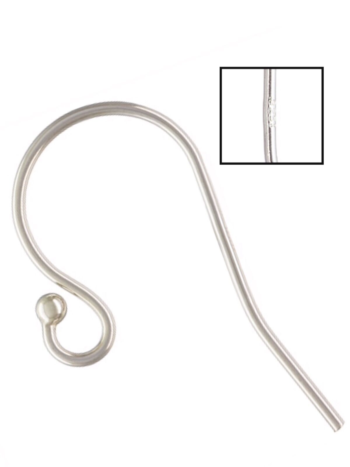 925 Solid Sterling Silver Ball End Earwire 10pcs/ 30pcs /50pcs #5203-1