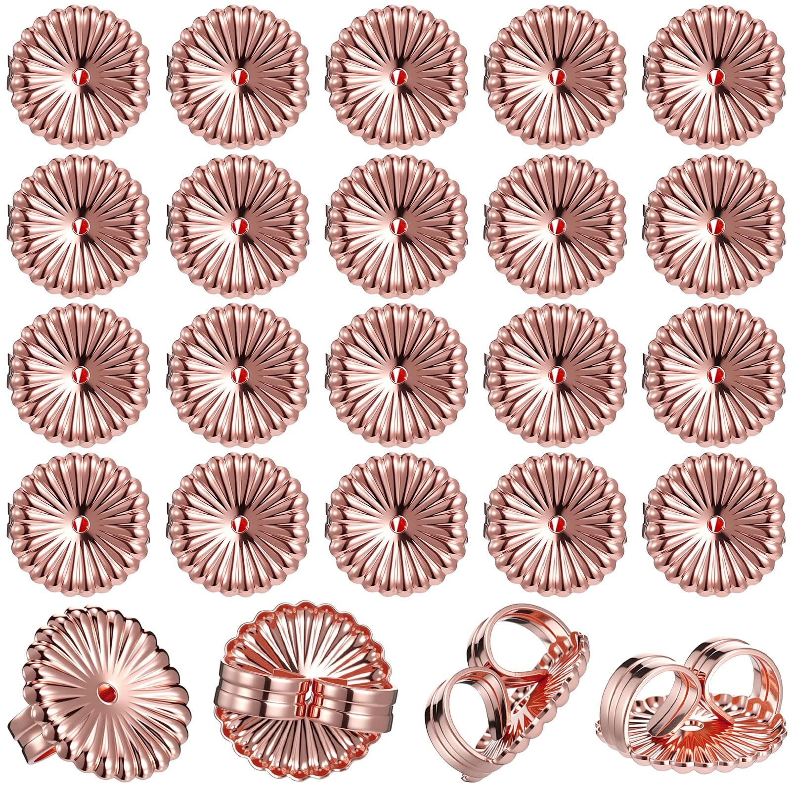 Highergo 30 Pieces Large Earring Back Jumbo Backs Secure Rose Gold