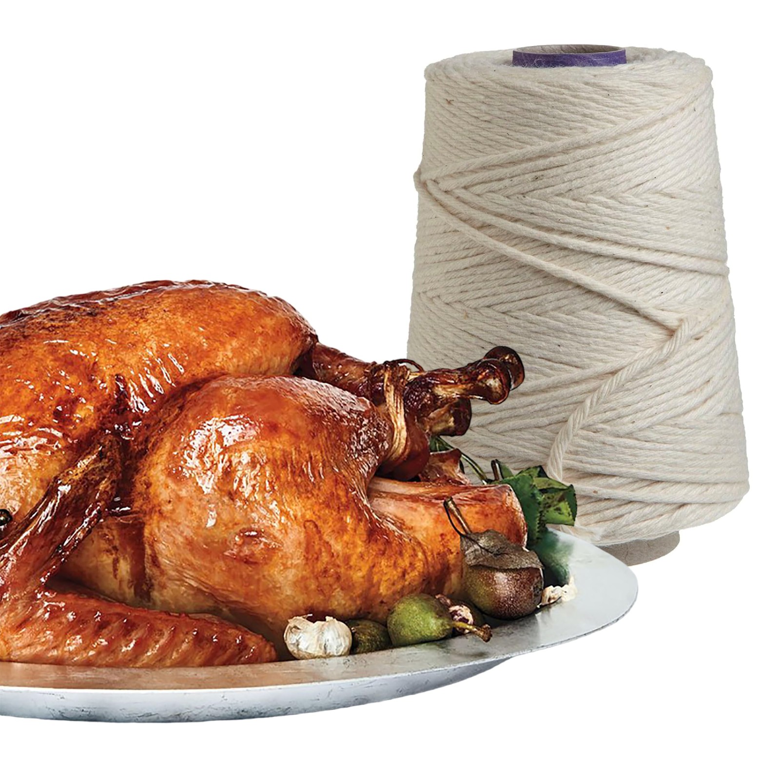 Regency Wraps Butchers Cooking Twine, 500ft,1 6 Ply, 2.4mm, FoodSafe Cotton