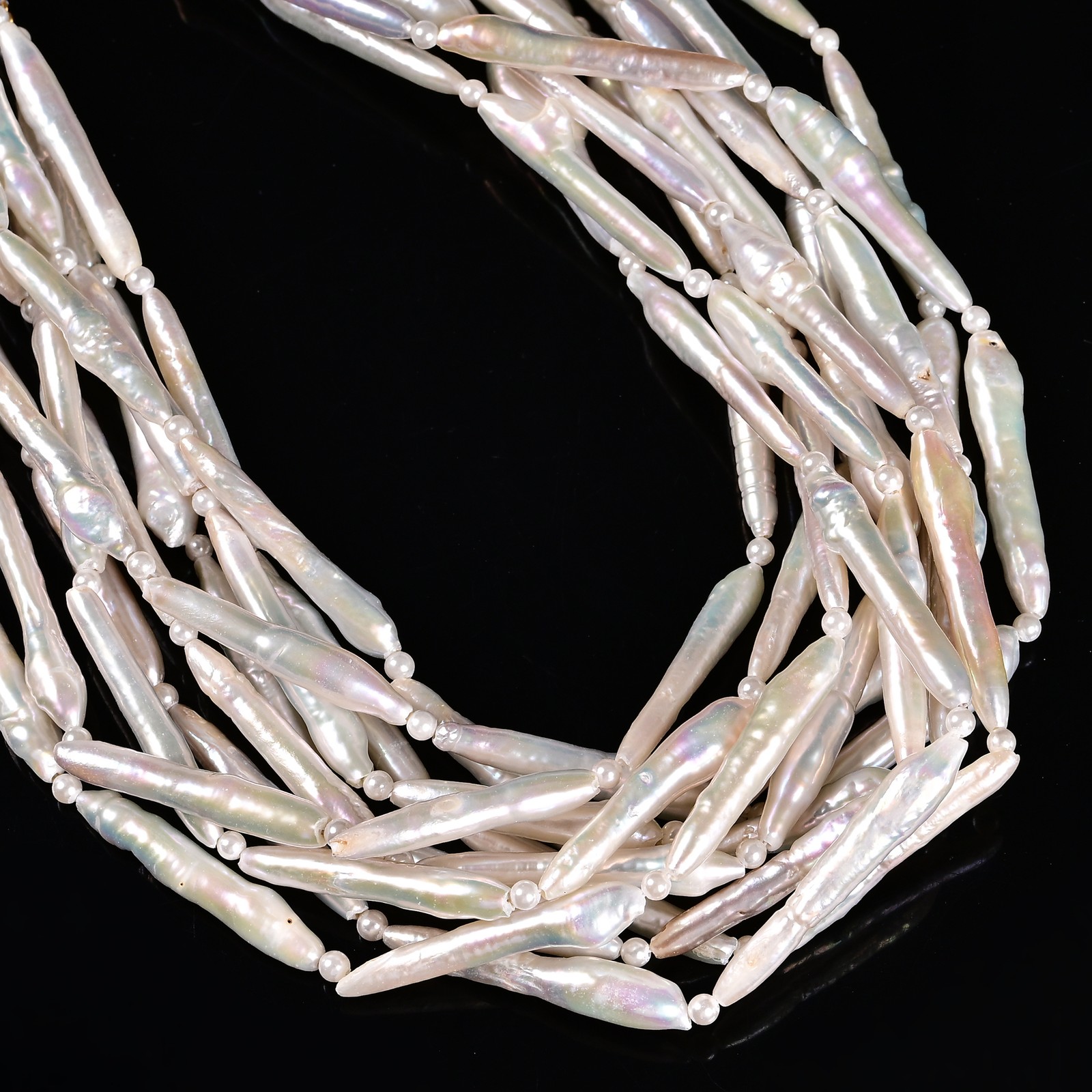 Natural White Fresh Water Pearl Long Stick Shape Beads Size 5x35mm 15.5” Strand