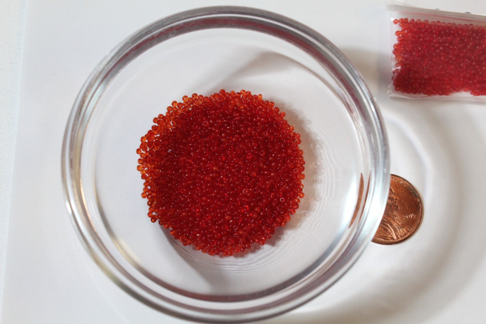 Antique Micro Seed Beads-14/0 Juicy Transparent Red Slightly Variegated-1 Kilo!