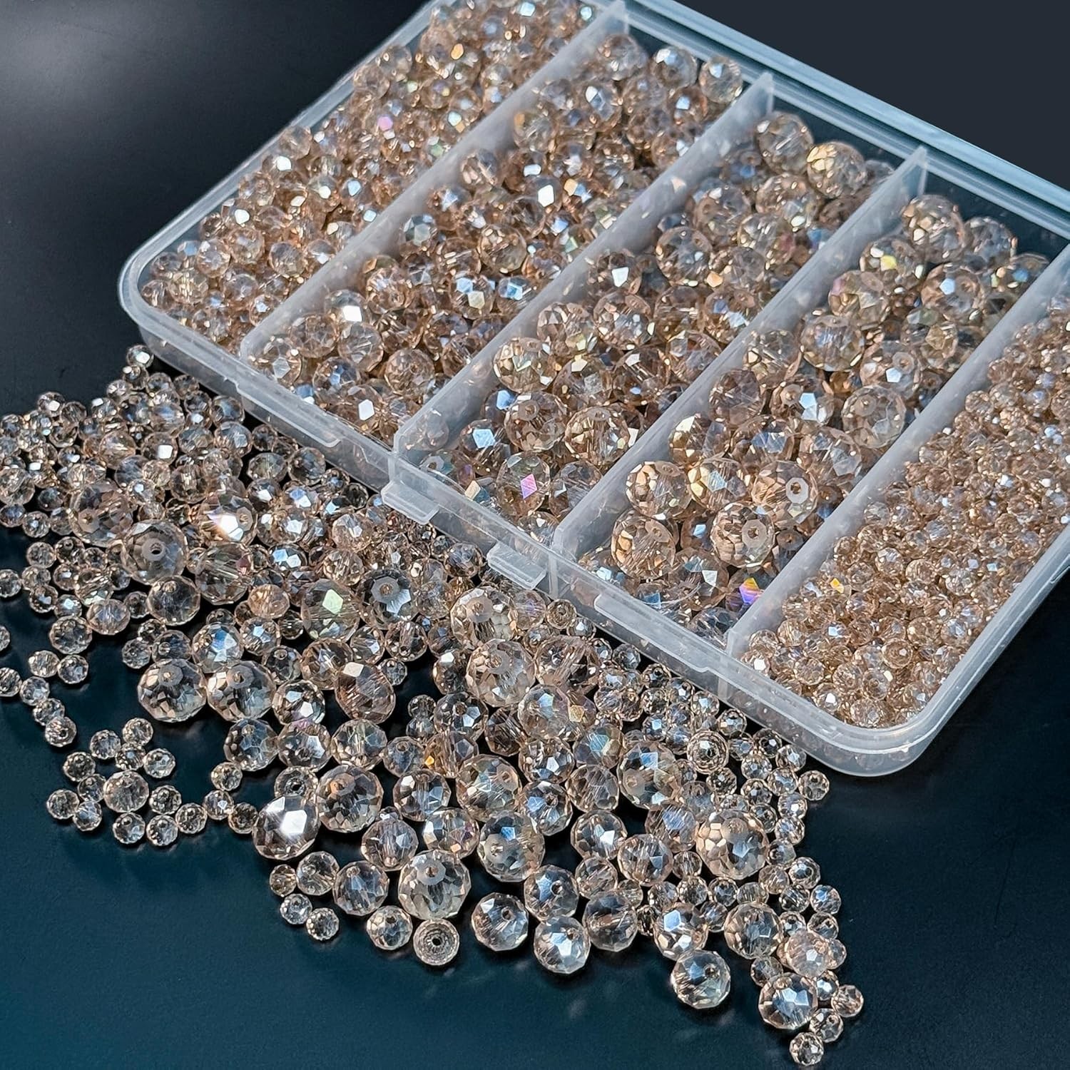 800Pcs 4/6/8/10mm Crystal Glass Beads for Jewelry Making Beads for Bracelets