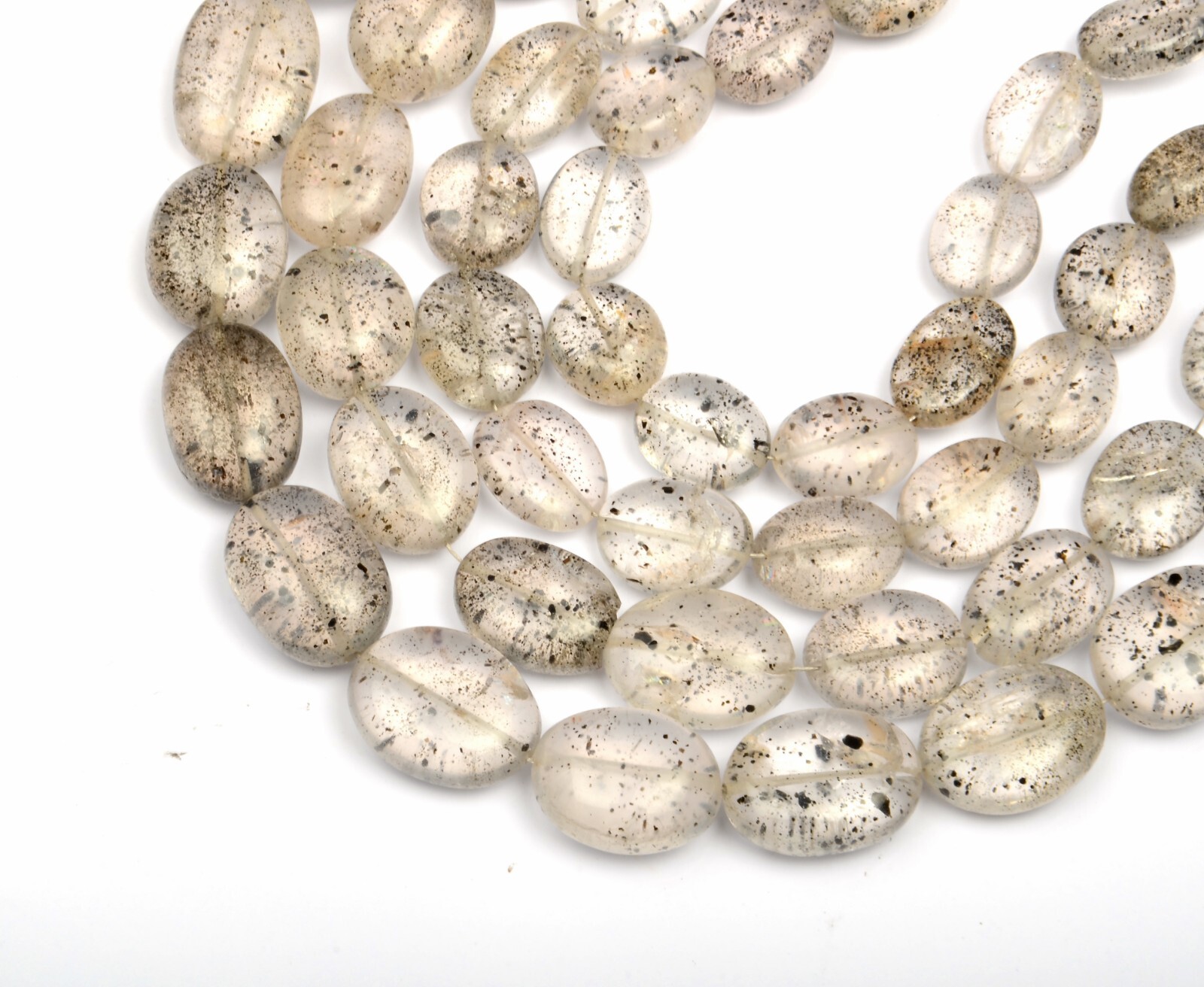 9X13-11X15MM Doted Quartz Smooth Oval Shape 8Inch Gemstone Beads Christmas Gifts