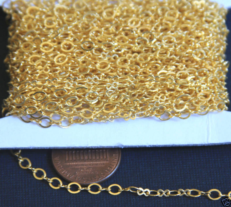 32 ft Gold Plated Figure 8 Connector Chain 2.5X3.1mm