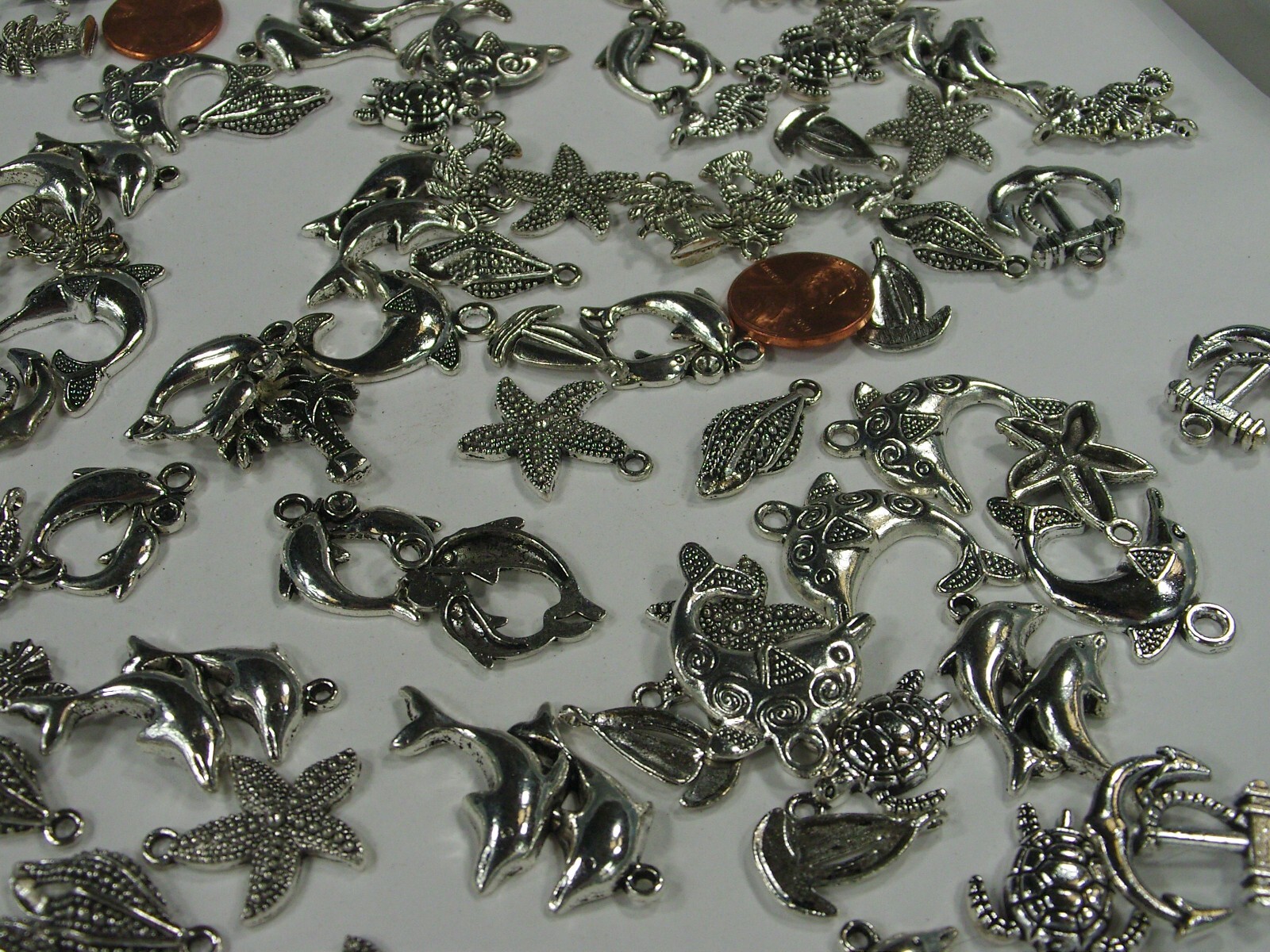 275 Pieces Assorted Sea Life Zinc Alloy Metal Charms Wholesale Bulk (PMS-51) ⭐