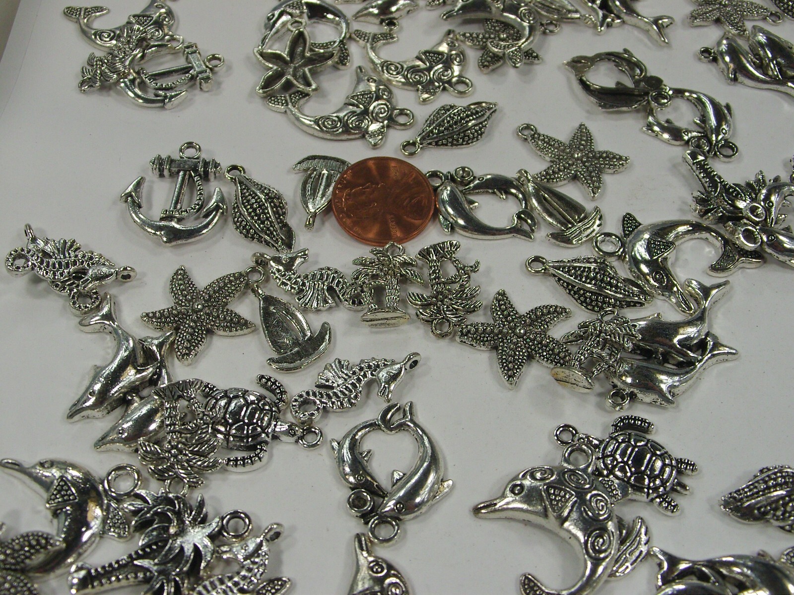 275 Pieces Assorted Sea Life Zinc Alloy Metal Charms Wholesale Bulk (PMS-51) ⭐