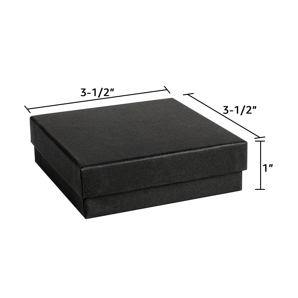4 Sizes Matte Black Cotton Filled Jewelry Cardboard Boxes Lots of 12-24-48-72-96