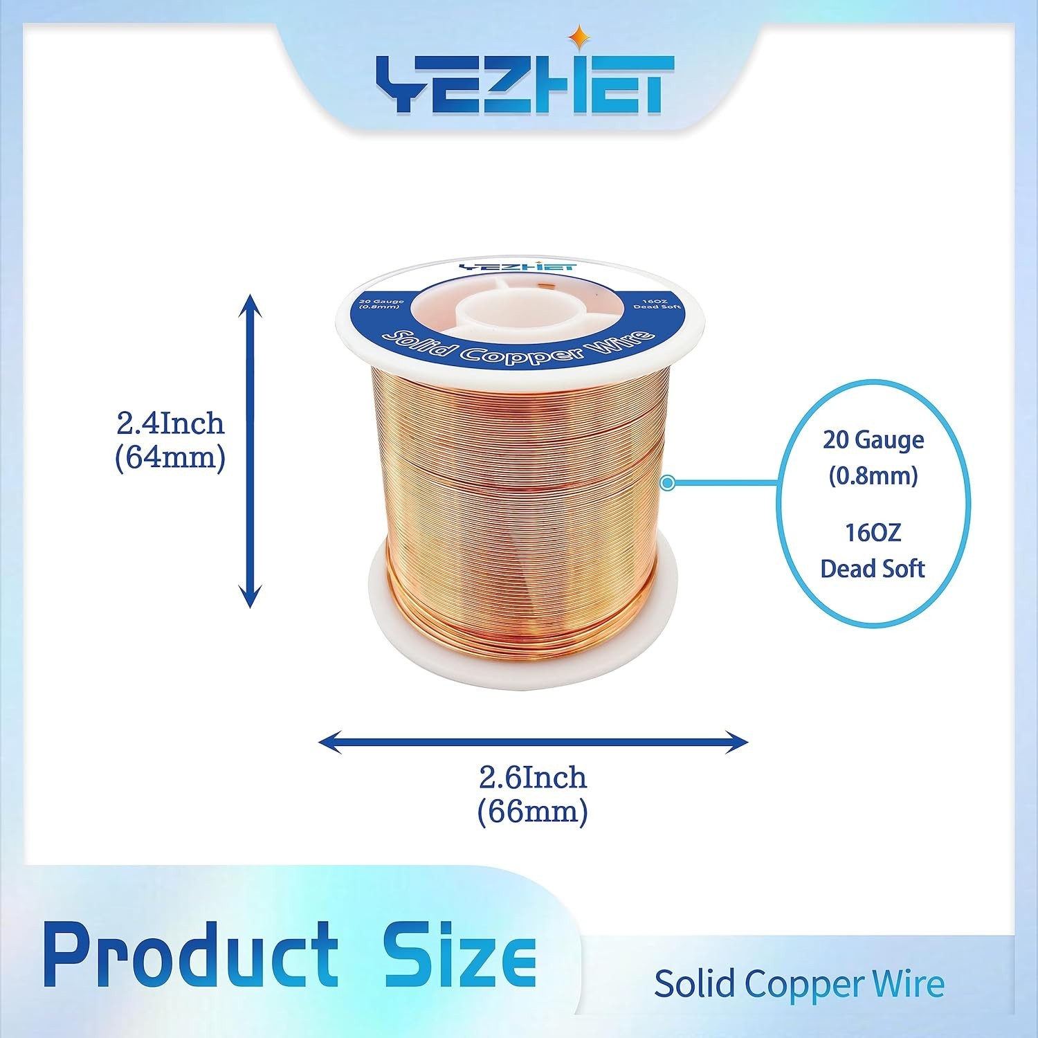 99.9% Pure Dead Soft Copper Wire, 20 Gauge, 330Ft – Ideal for DIY Projects