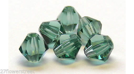 Czech Bicone Crystal Beads Turmaline green blue Rondelle Diamond