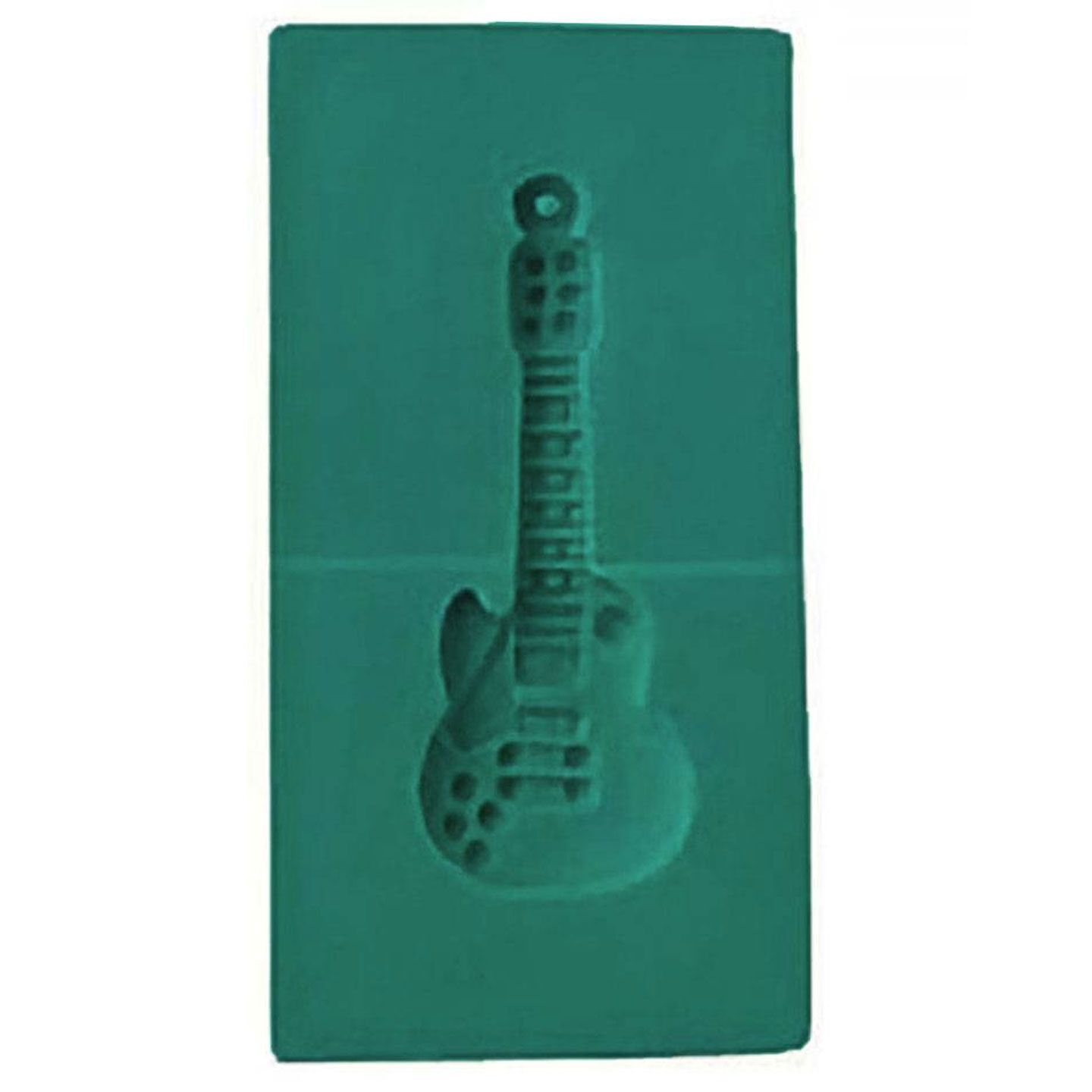 PMC Precious Metal Clay Silver 16x45mm Jewelry Guitar Pattern Pendant Push Mold