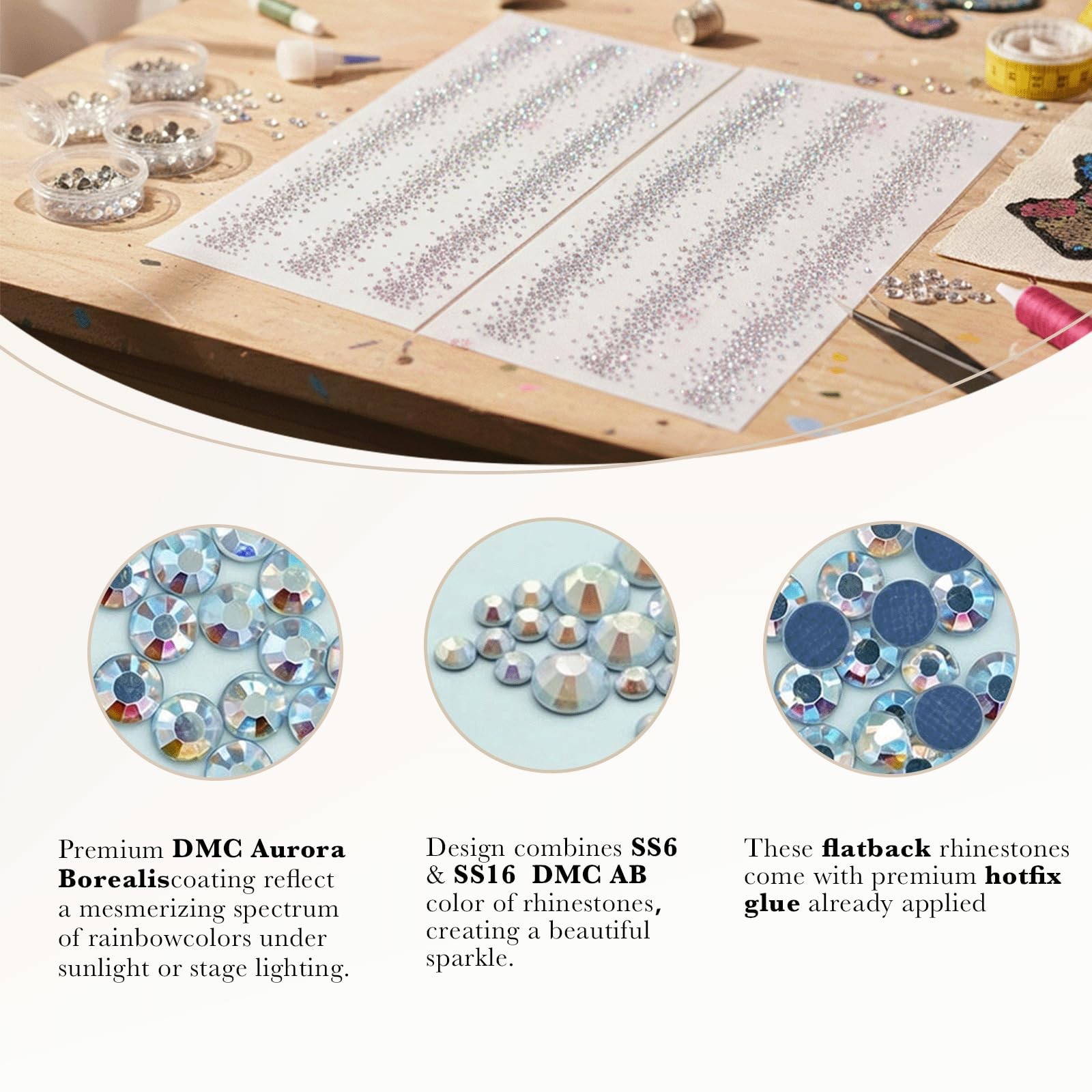 Blingxy Hotfix Rhinestone Sheets – Unique Color, 16.0cm x 31.0cm, multi color