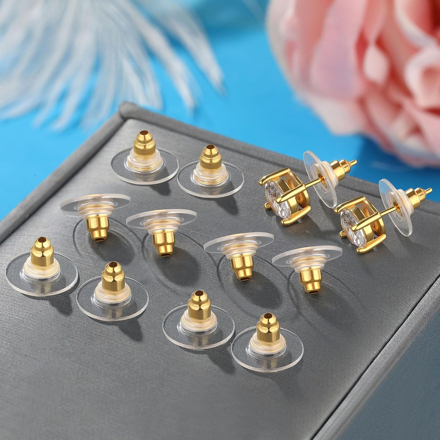 100pcs Fishhook Earring Backs Replacements for Stus – Bullet Clutch Back Earring