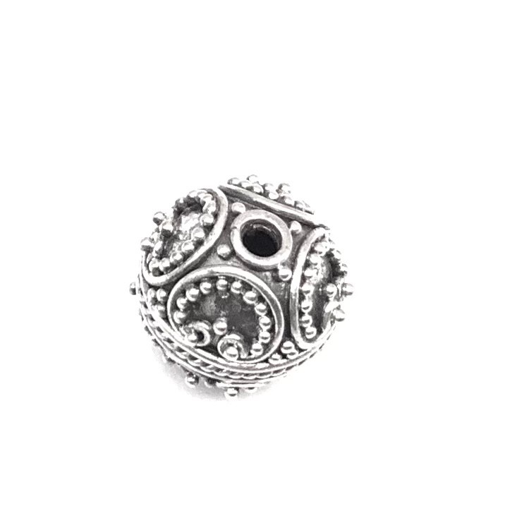 12mm Bead Hand Craft Ornament Sterling Silver .925 Bali Beads-#14421