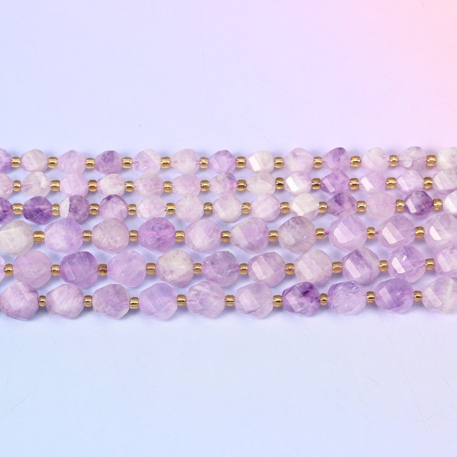Purple Jade Faceted Spiral Twist Beads: Size 8mm 10mm, Jewelry Making