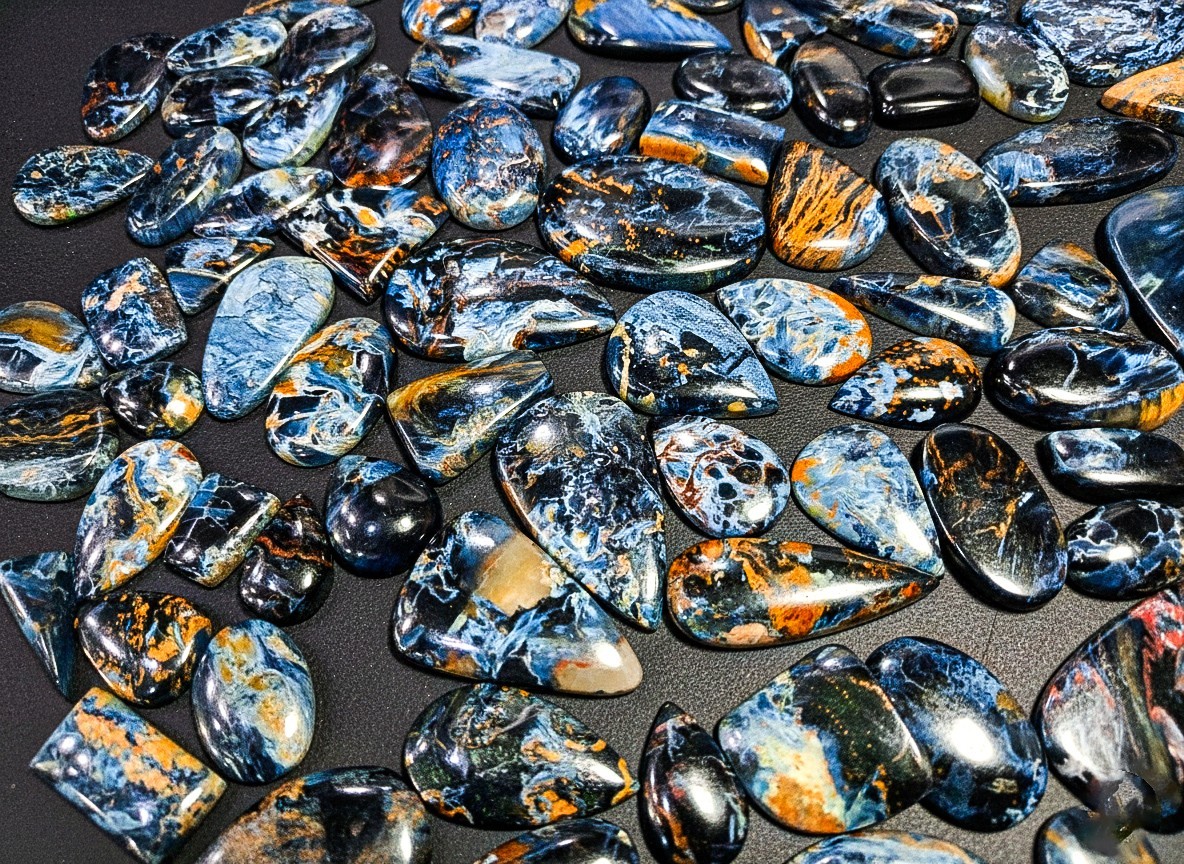 Pietersite Cabochon Lot | Natural Chatoyant Gemstones | Mixed Shapes Wholesale