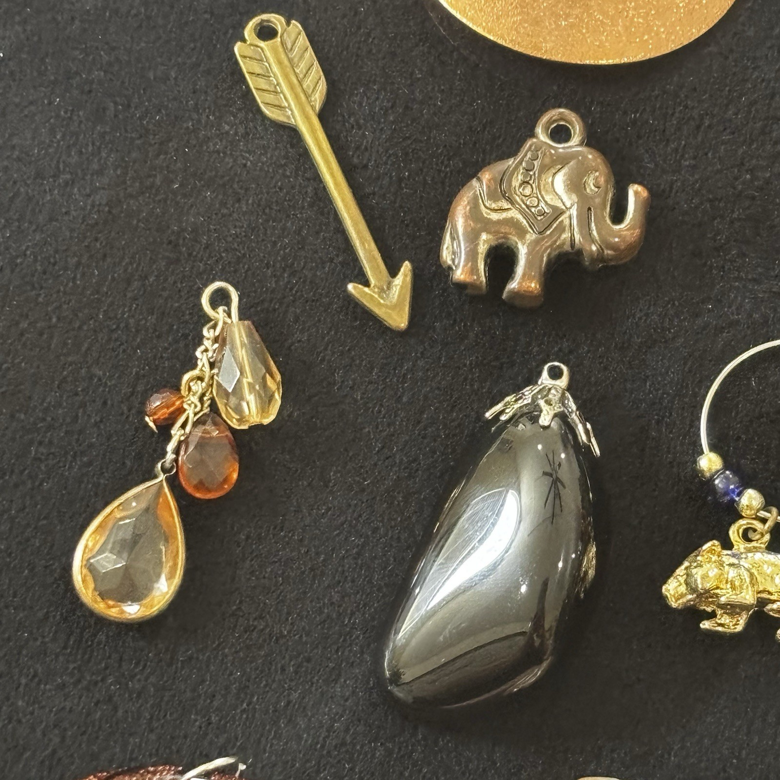 20pc Mixed Pendant Lot Gold Tone Statement Charms Pearl Glass Stone Boho Modern