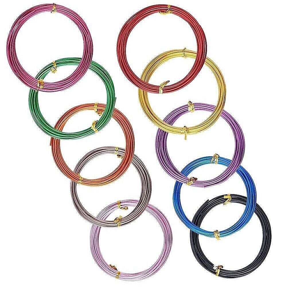 12 Gauge Aluminum Craft Wire 2mm Wrapping Jewelry Floral Round Wrap 16ft (5m)