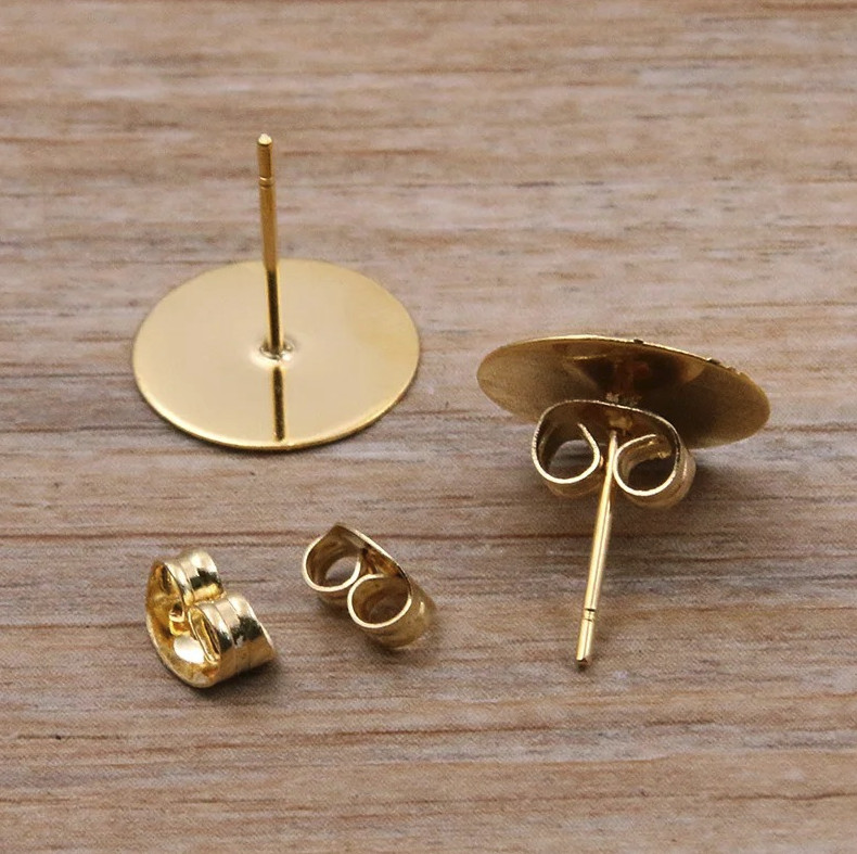 50-100pcs Stainless Steel Earring Stud Base Pins DIY Jewelry Findings – NEW
