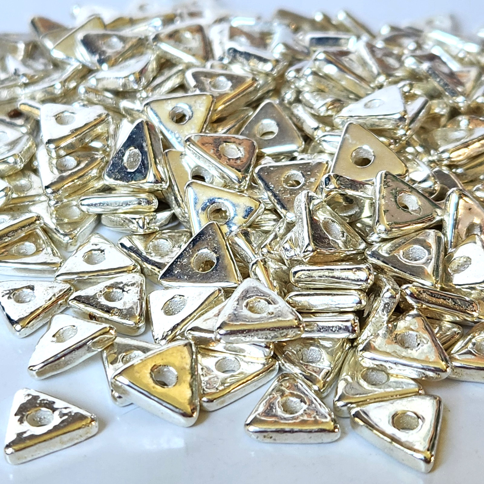 1500 Pcs 2.4lb Discontinued Greek Mykonos Metalized Ceramic Beads DIY Jewelry