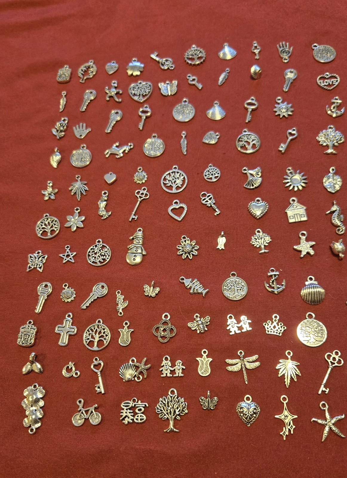 10 Mixed Charms Silver Pendants Random Mix