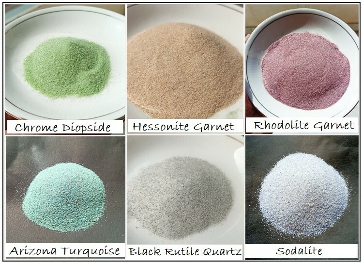 Natural Gemstone Fine Crushed Powder -Set of 6 for Resin art,Jewelry,25 ct Each