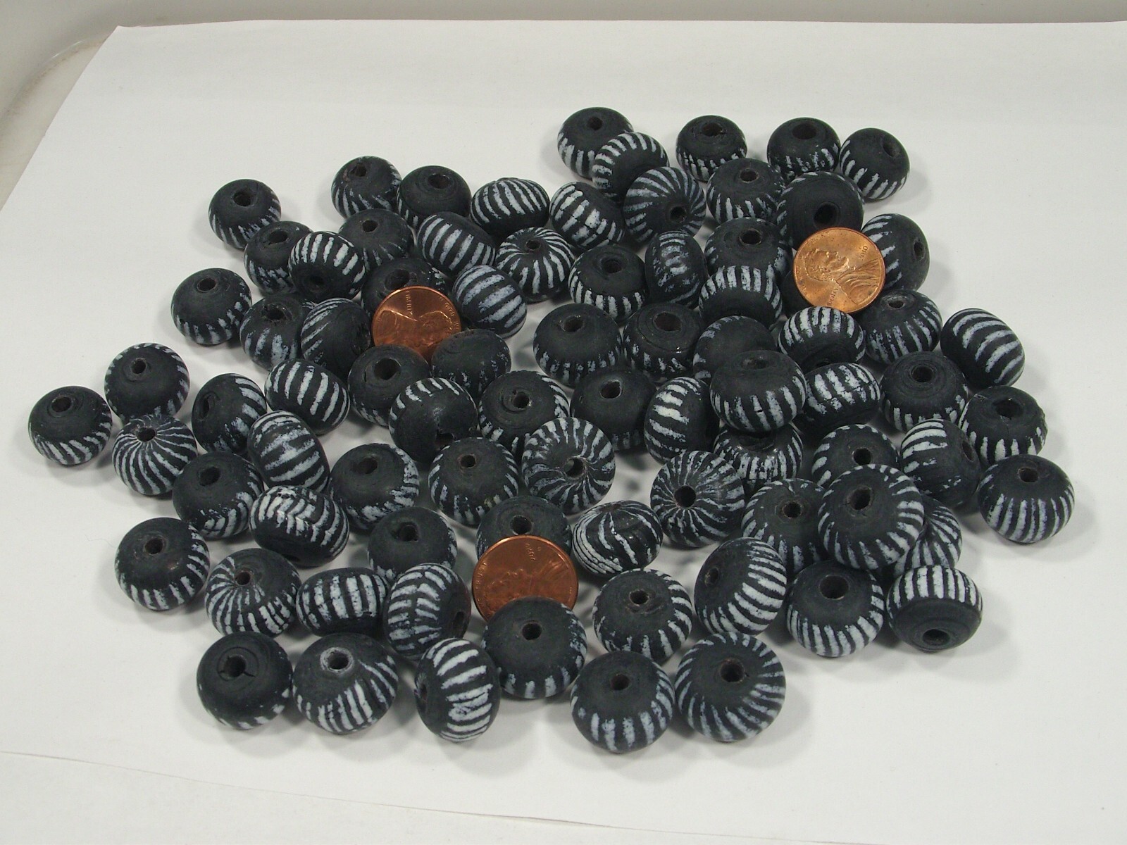 2 Pounds Rondelle India Handmade Replica African Beads Wholesale Bulk (TZ-10) ⭐
