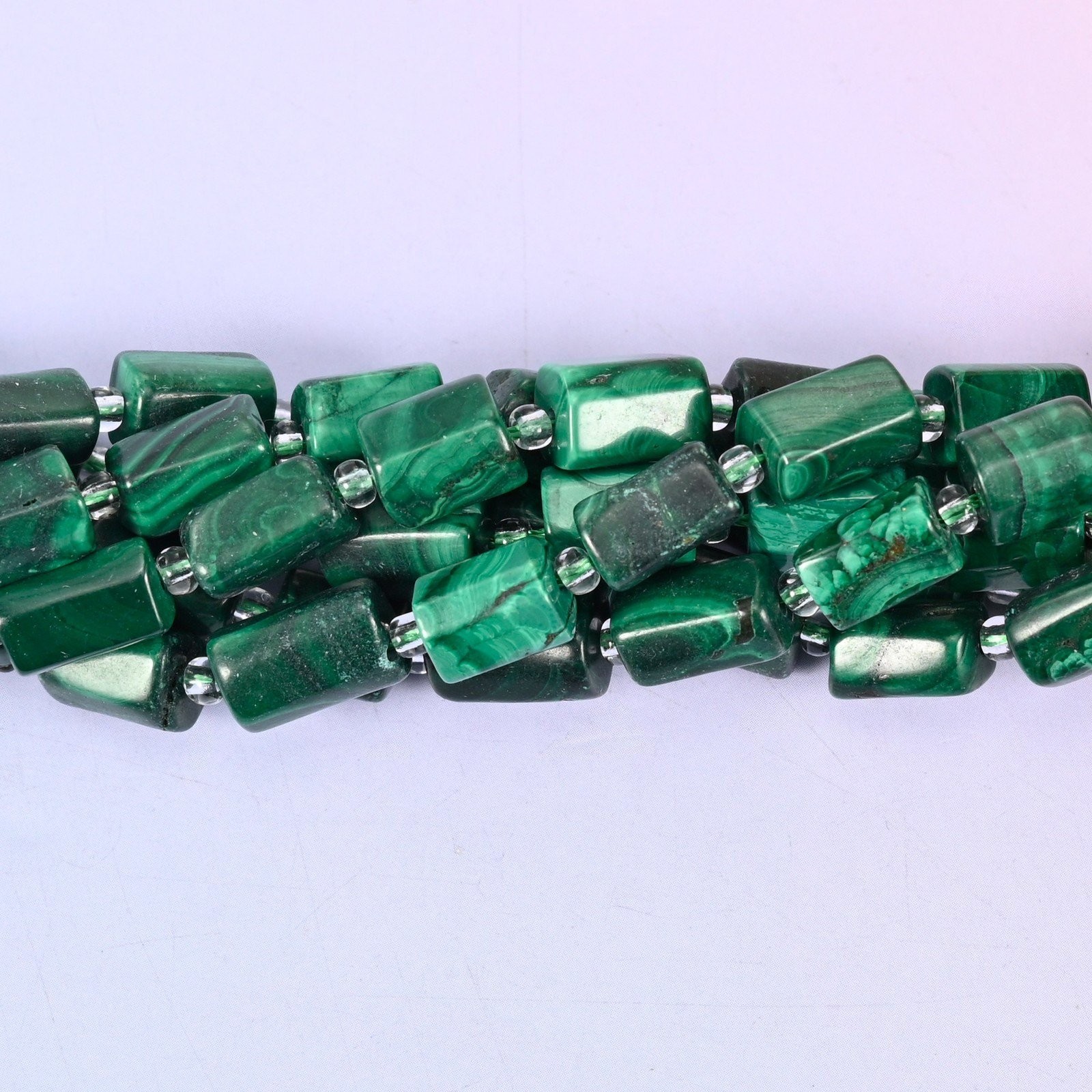 Malachite Faceted Tube Beads Size 9x7mm Jewelry Making 15.5 Inch Strand
