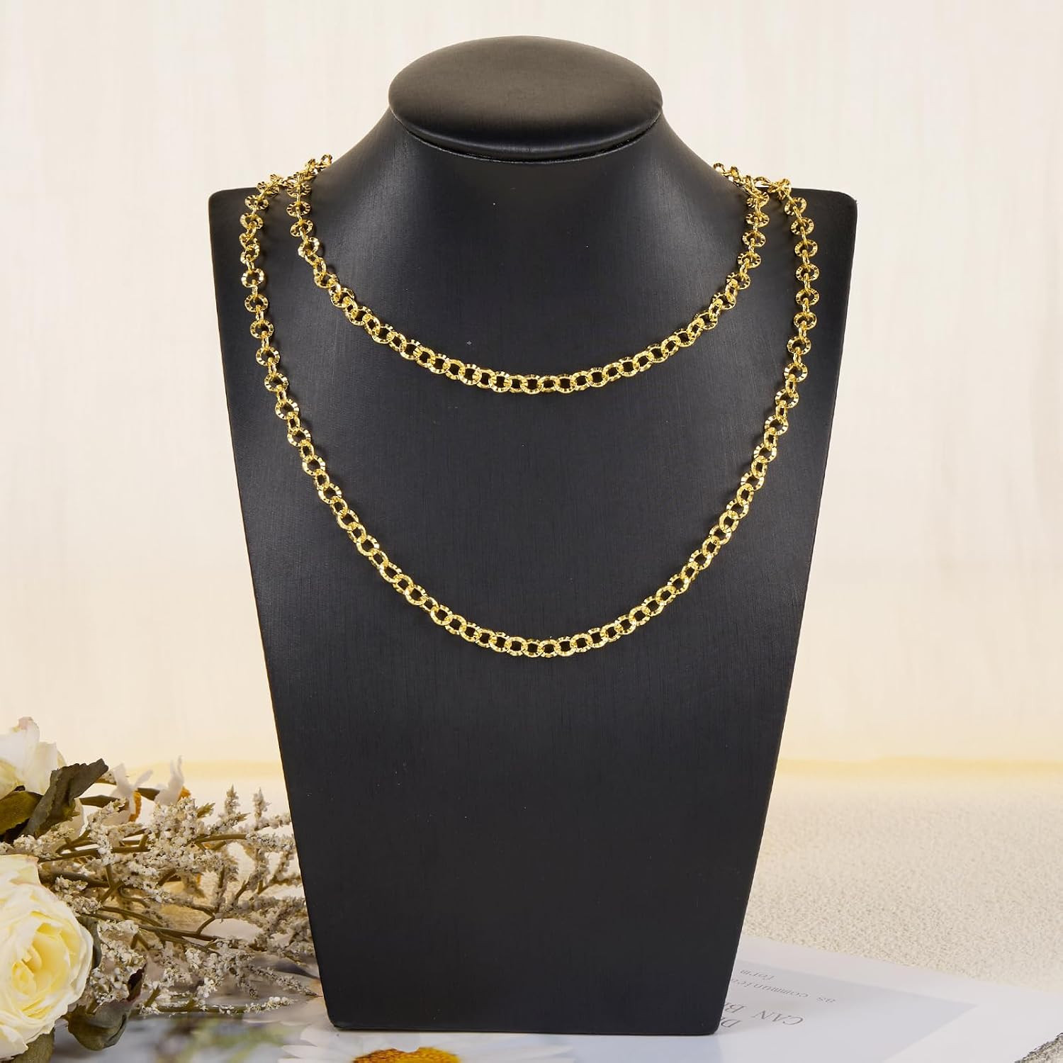 16.4 Feet Gold Jewelry Making Chains Bulk on Spool Circle Chain Links for Women