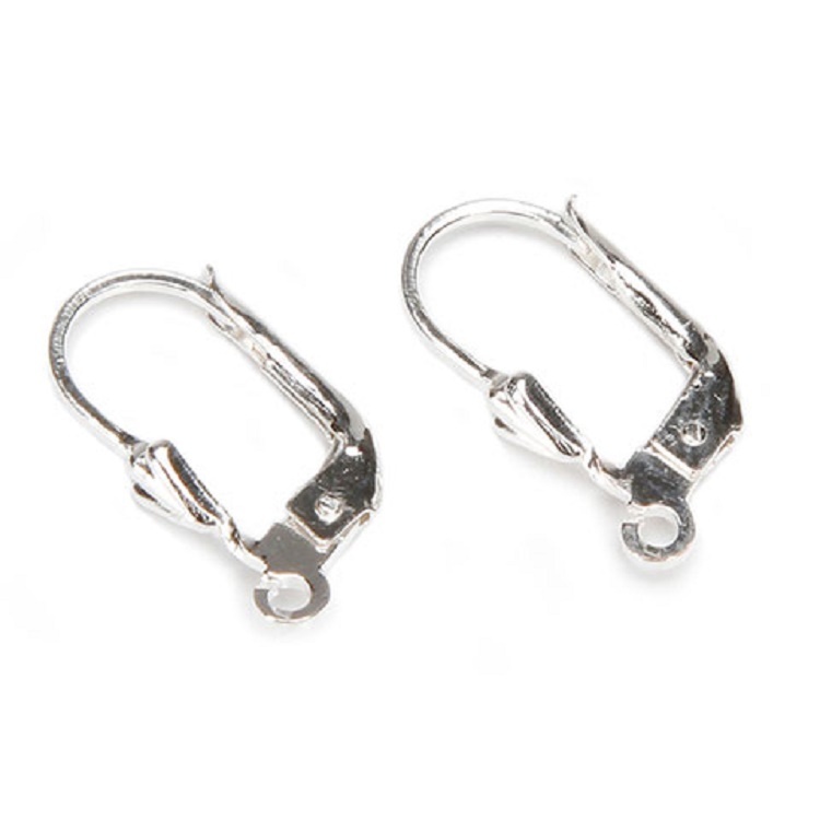 Fine Silver Plate 15mm by 8mm Leverback Earring Findings – 1 Pair