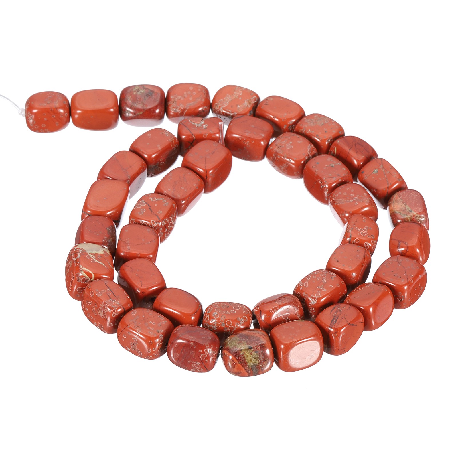 Natural Stone Gemstone Beads 15″ 12x8mm Cuboid Spacer Bead, Deep Red