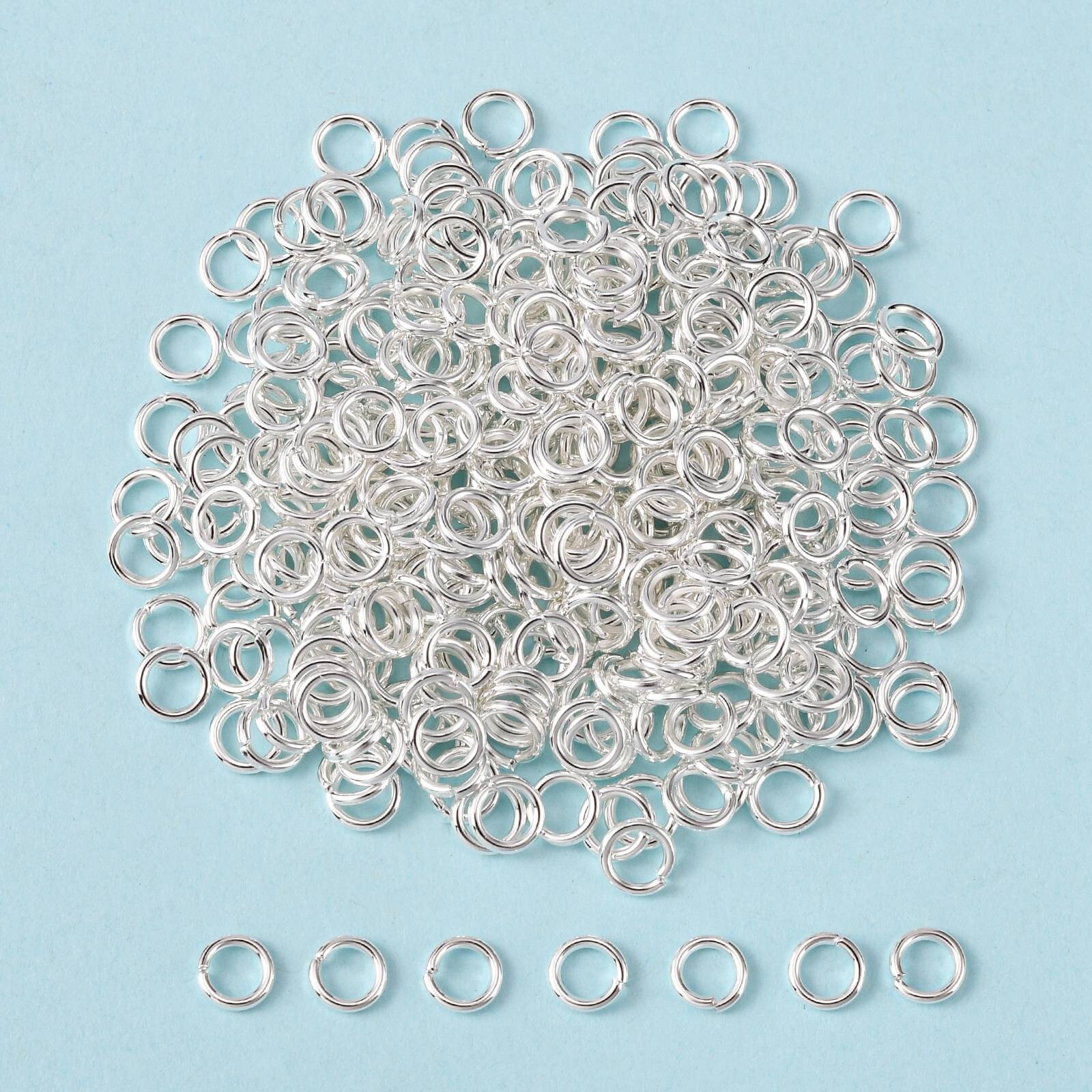 10g Silver Color Plated Brass Jump Rings Open Jump Rings Findings 18 Gauge 6x1mm