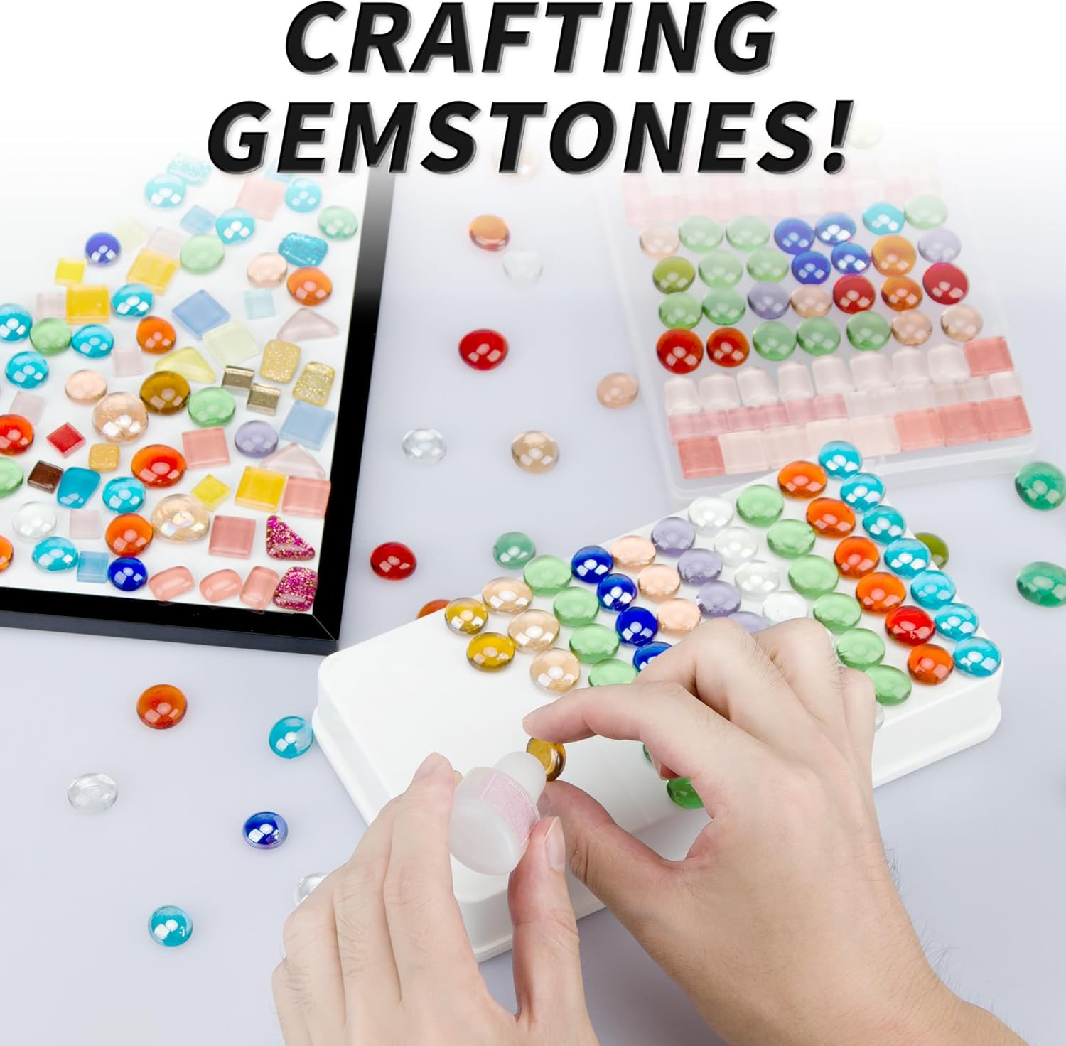 1 LB Mixed Color Flat Glass Beads, 160-180PCS Small Glass Marbles, Mini Flat Ro