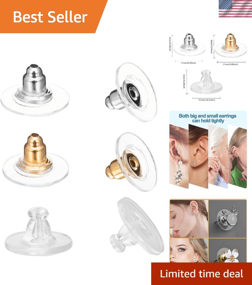 Hypo-Allergenic Earring Backs – 150 PCS for Studs & Droopy Ears, Easy to Use