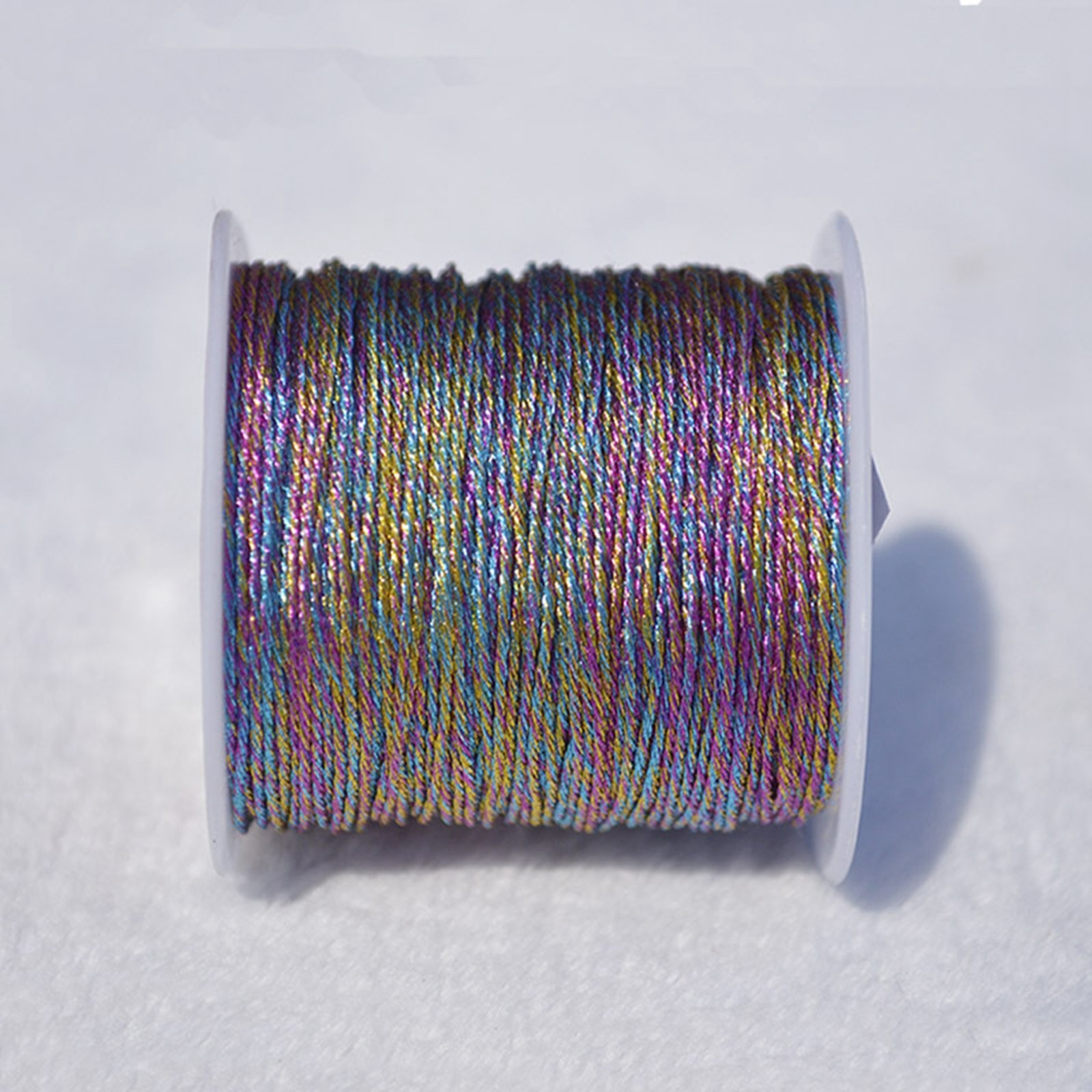 2 Spool Metallic Tinsel Cord Thread Beading Braided String Craft Jewelry