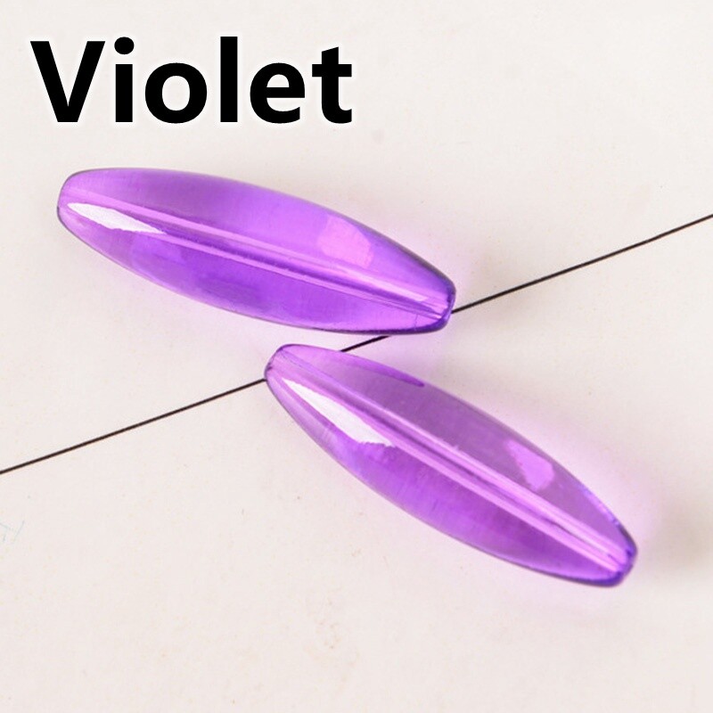 5pcs Long Oval Shape 40x12mm Glossy Crystal Glass Loose Beads for Jewelry Making