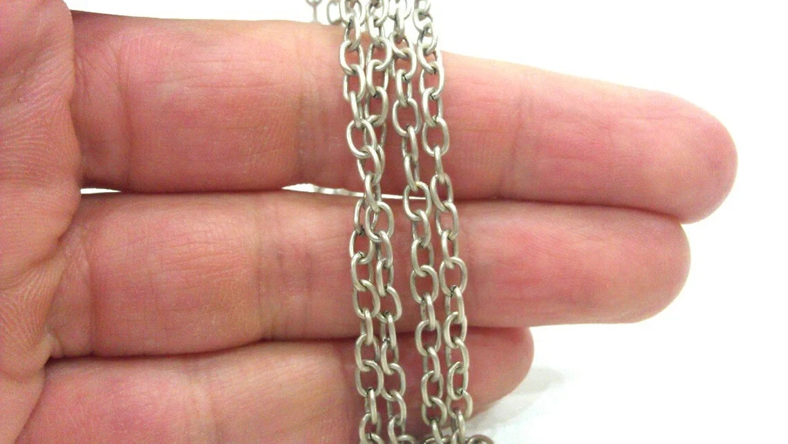 Antique Silver Plated Chain 1 Meter – 3.3 Feet (5,6×4 mm) jewelry accessories