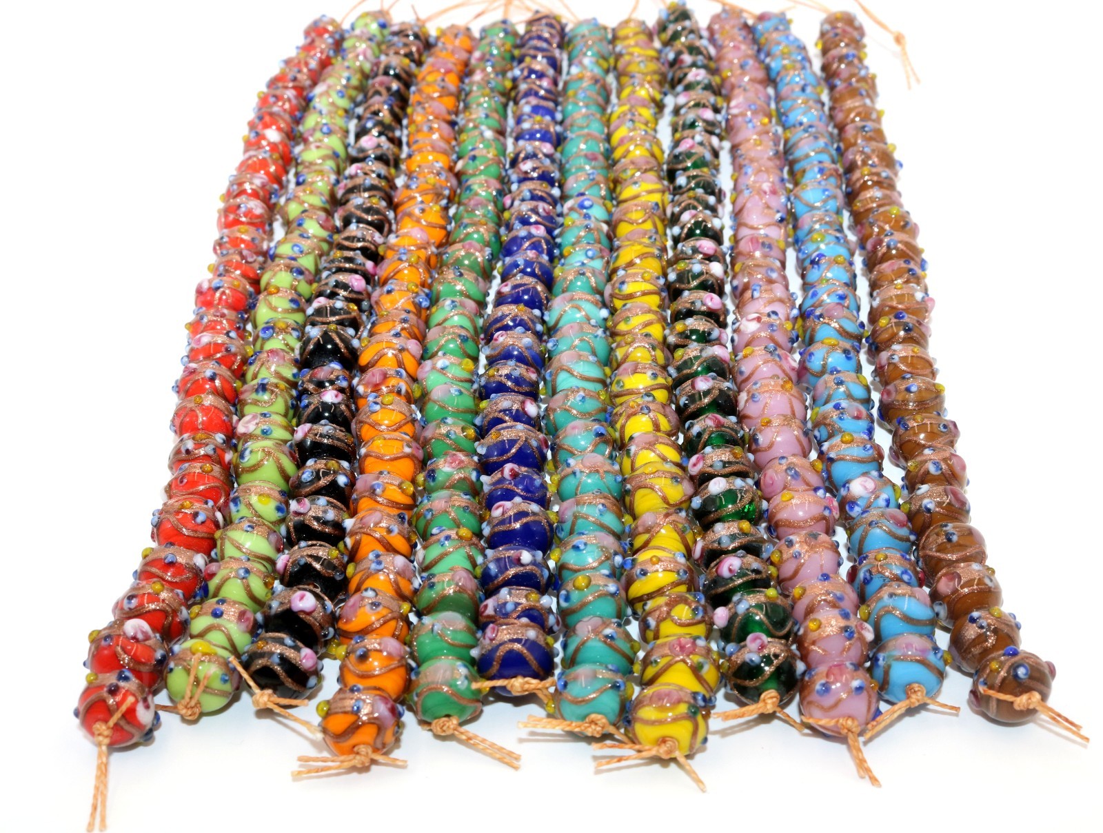 12 Strands Wedding Cake Beads 8mm, Opaque Multi Color, Duty Paid Door Delivery.