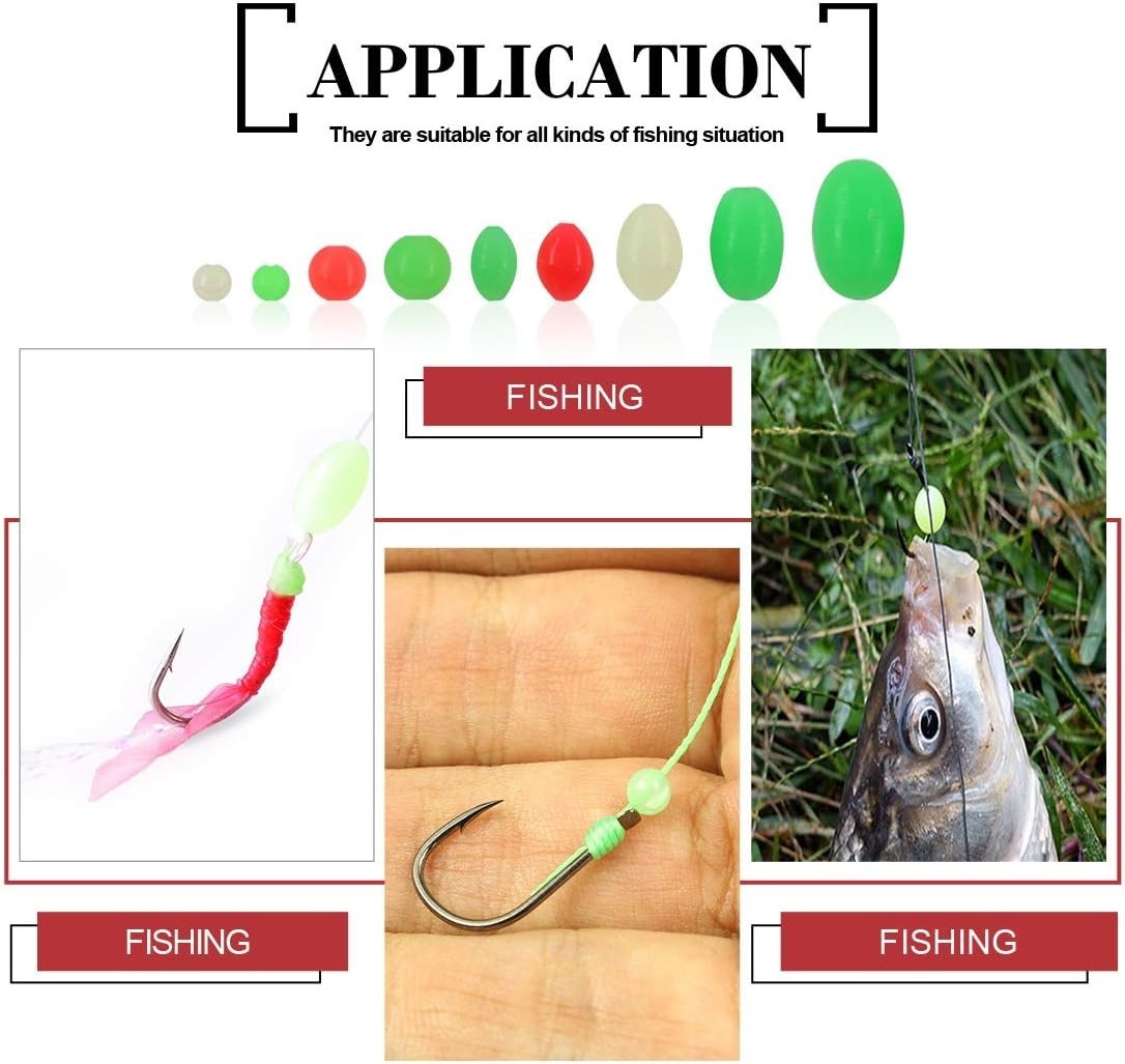 1050 Pcs Soft Plastic Fishing Beads – 9 Sizes Glow Eggs for All Fishing Needs