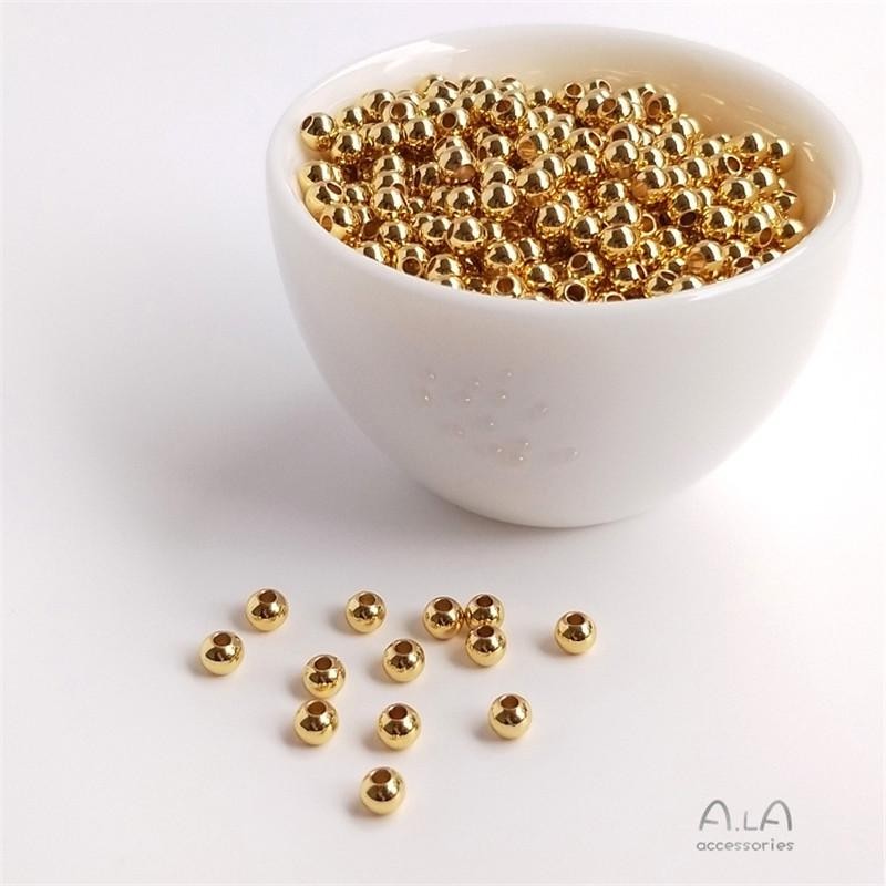 90PCS Gold/Rhodium Plated Small Hole Tiny Spacer Bead 2mm GJY21